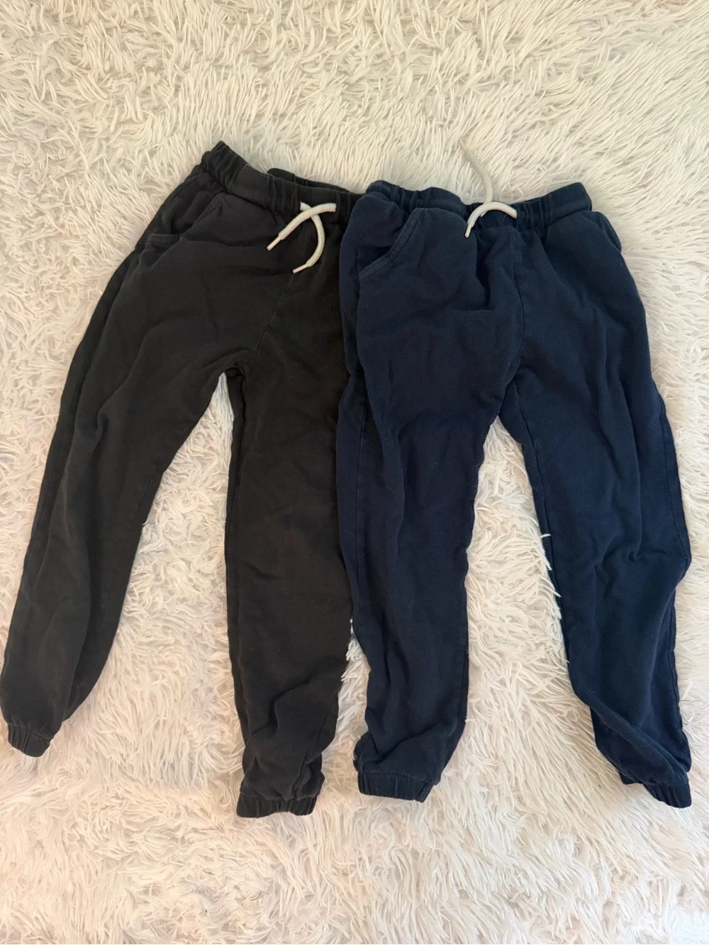 Old Navy 5T Jogger Sweatpants Bundle Black Navy Cotton Drawstring Boys